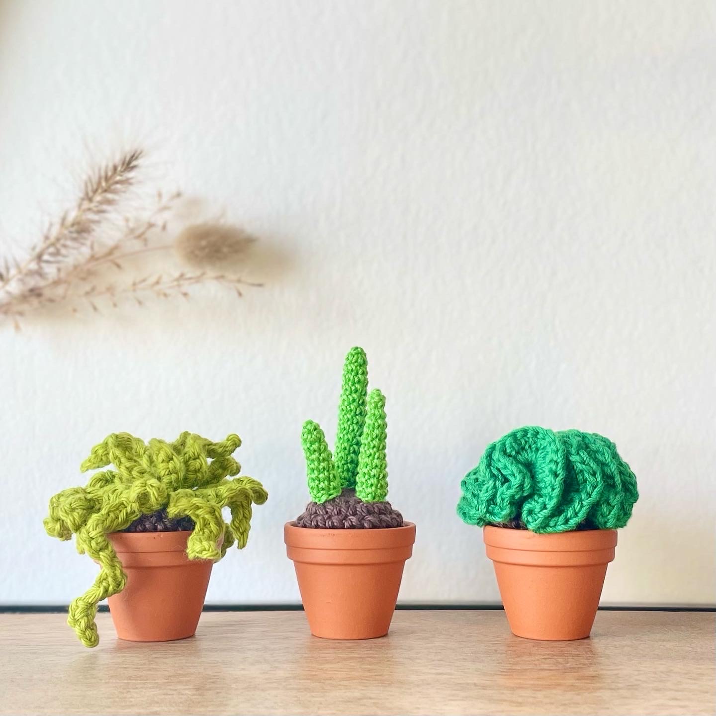Lot de 3 mini cactus au crochet - Leman Knit